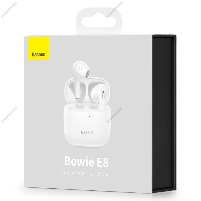 Бездротові Bluetooth навушники Baseus Bowie E8 True Wireless Earphones BT 5.0 White NGE8-02